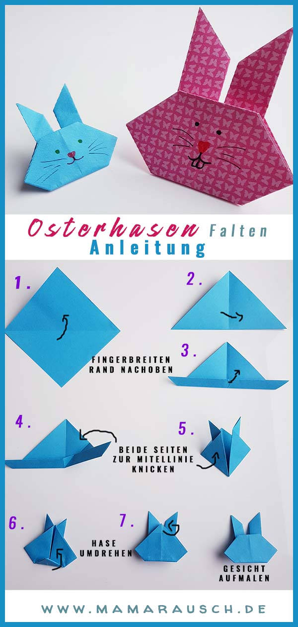 🐰3 verschiedene Osterhasen basteln mit Papier - Mama Rausch