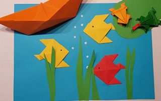 Papier falten Kinder - Origami Fisch Anleitung