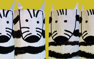 Bastelidee Zebras aus Klopapierrollen Basteln mit Kindern