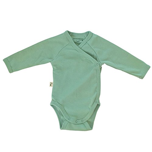 Grünspecht 629-V1 Bio-Wickelbody langarm, kbA GOTS, Babybody, Bio-Baumwolle, Größe: 50/56, grün