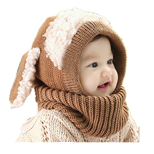 Babybekleidung Hüte & Mützen Longra Niedlich Winter Baby Kinder Mädchen Jungen Warm Woll Haube Kapuze Schal Mützen Hüte (Khaki)