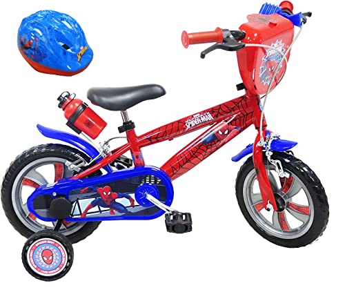 SpiderMan Qualitäts Kinderfahrrad 12 Zoll Kinder Fahrrad Marvel Spider Man 41254