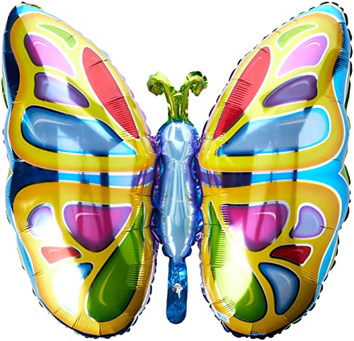 Anagram 0725401 - Party und Dekoration - Folienballon Super Shape - glänzender Schmetterling, circa 63 x 63 cm
