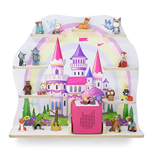 Kinder Regal für Musikbox I Motiv Märchenschloss I Geeignet für die Toniebox und ca. 50 Tonies I Geschenk I Geschenkidee I Spielen I Sammeln I Aufstellen oder Aufhängen