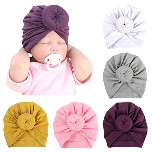 De feuilles 5 Baby Mütze Neugeborene Jungen Mädchen Turban Knoten Stirnband Kopfbedeckungen