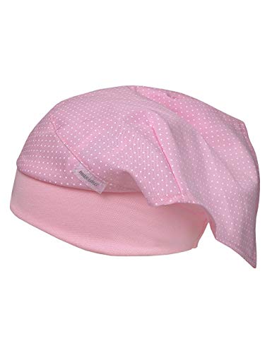maximo Baby-Mädchen Kopftuch, Punkte Mütze, Mehrfarbig (Pink Mist-Weiss 30), 47