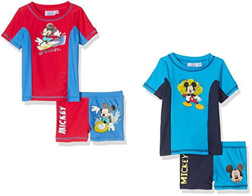 Disney Mickey Mouse Kinder Bade/ Schwimm Set - Oberteil + Shorts im 2er Pack, Gr. 104 (Herstellergröße: 4Y/104CM), Mehrfarbig (Multi 001)