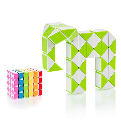 CUBIDI®  Magic Snake mit 48 Blöcke - Knobelspiele für Kinder und Erwachsene - ideal als Mitgebsel Kindergeburtstag oder Kindergeburtstag Gastgeschenke oder kleine Geschenke für Kinder (Grün)